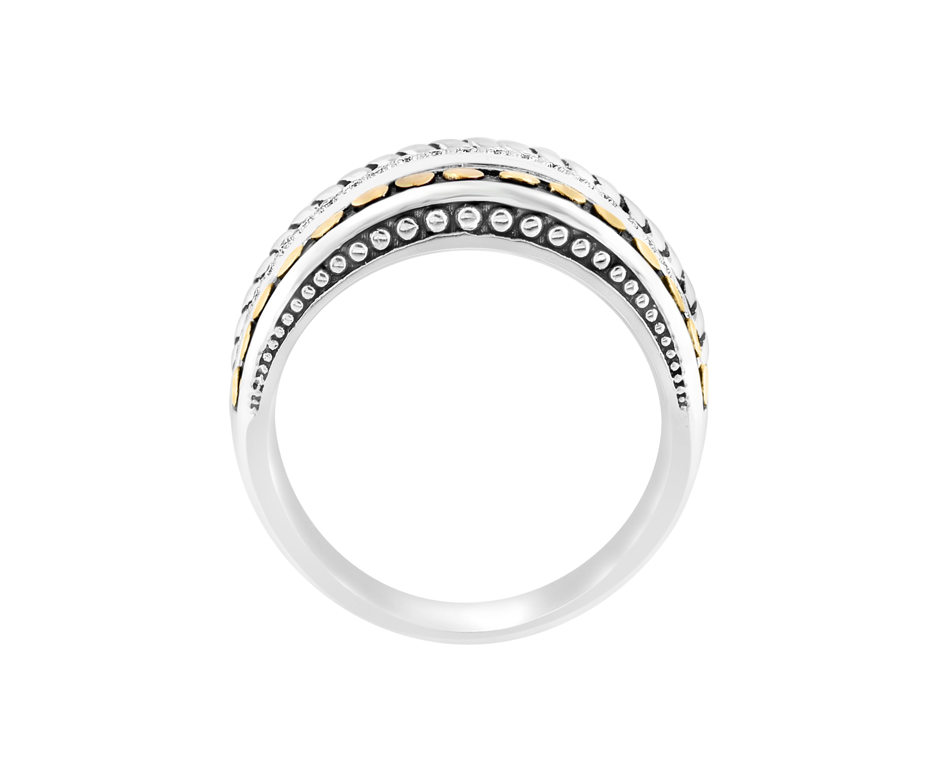 1/5 ct. t.w. Diamond Ring in 18K Yellow Gold and Sterling Silver
