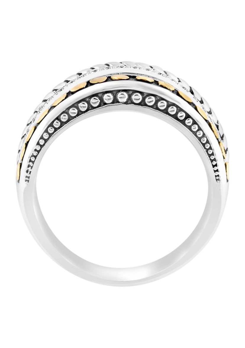 1/5 ct. t.w. Diamond Ring in 18K Yellow Gold and Sterling Silver