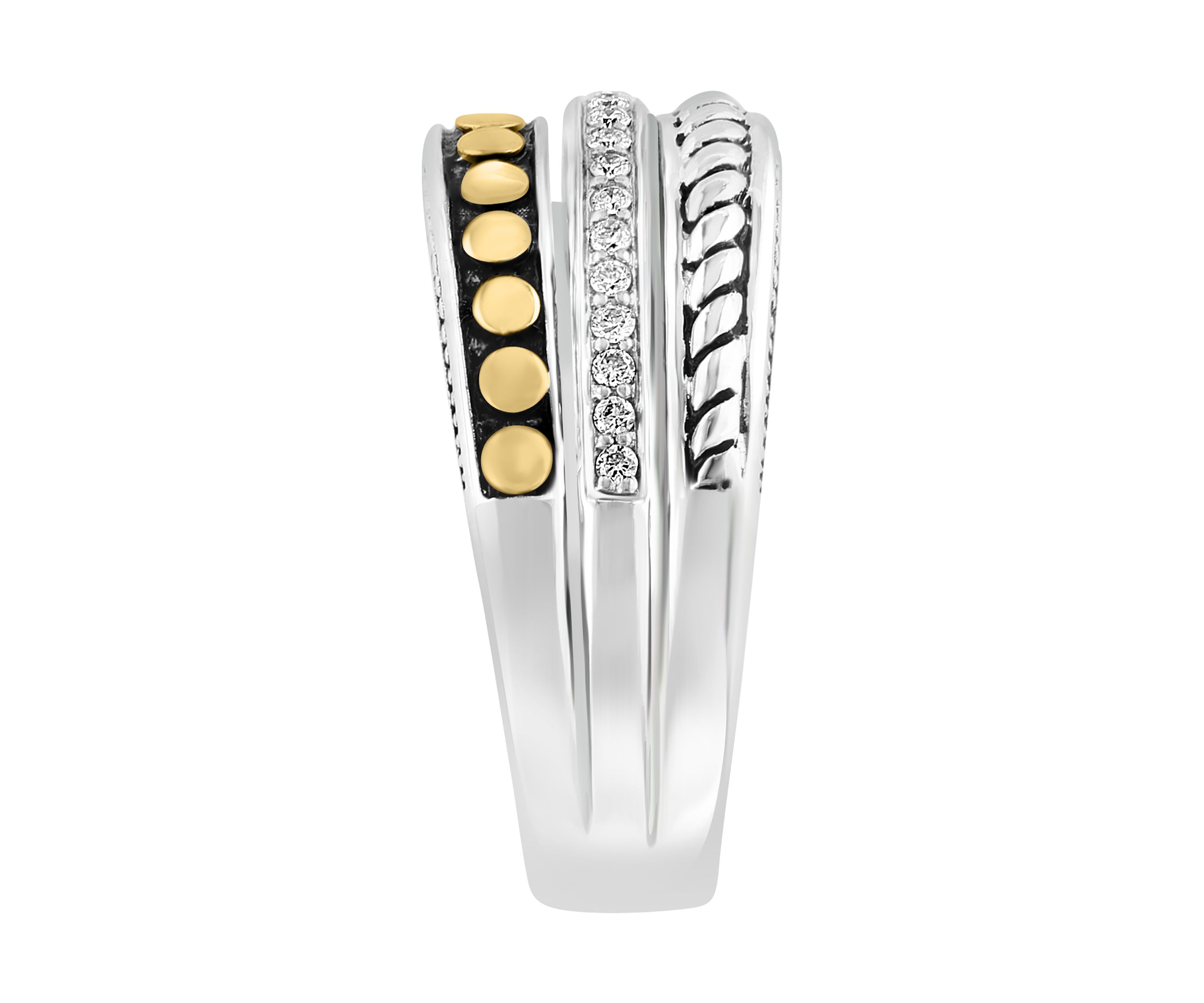 1/5 ct. t.w. Diamond Ring in 18K Yellow Gold and Sterling Silver