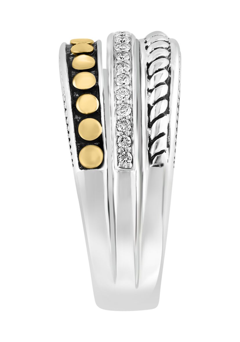 1/5 ct. t.w. Diamond Ring in 18K Yellow Gold and Sterling Silver