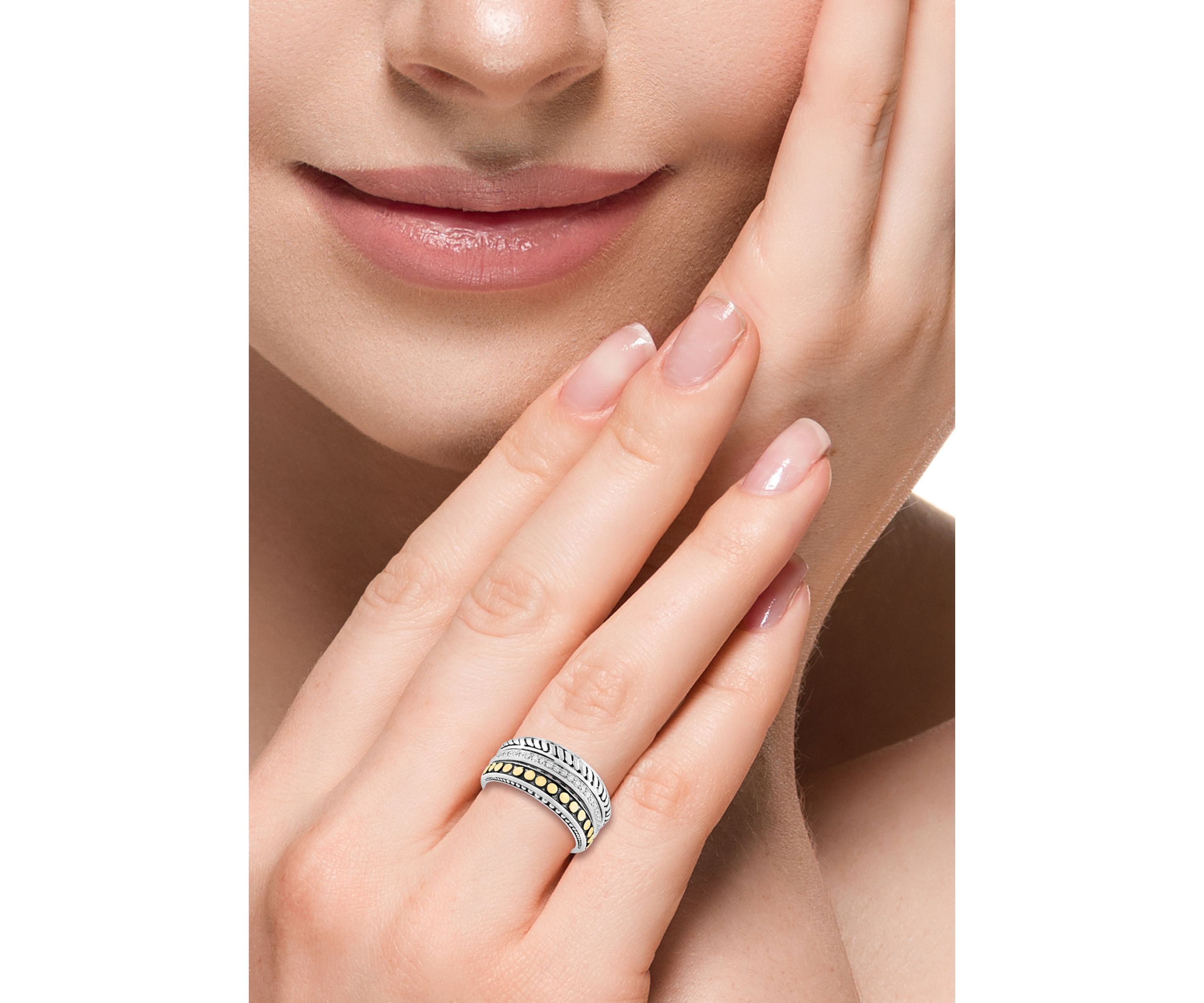 1/5 ct. t.w. Diamond Ring in 18K Yellow Gold and Sterling Silver