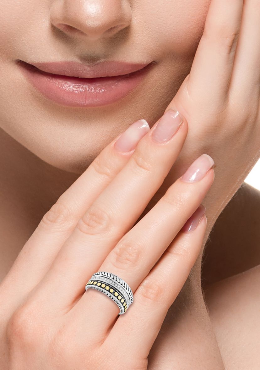 1/5 ct. t.w. Diamond Ring in 18K Yellow Gold and Sterling Silver