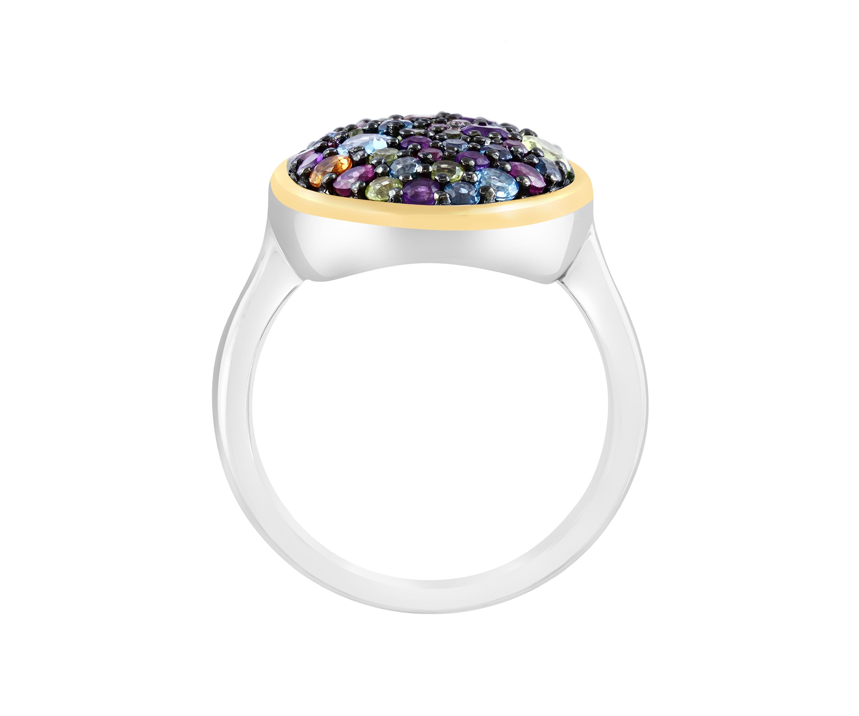 Diamond Multi Ring in Sterling Silver and 14K Yellow Gold