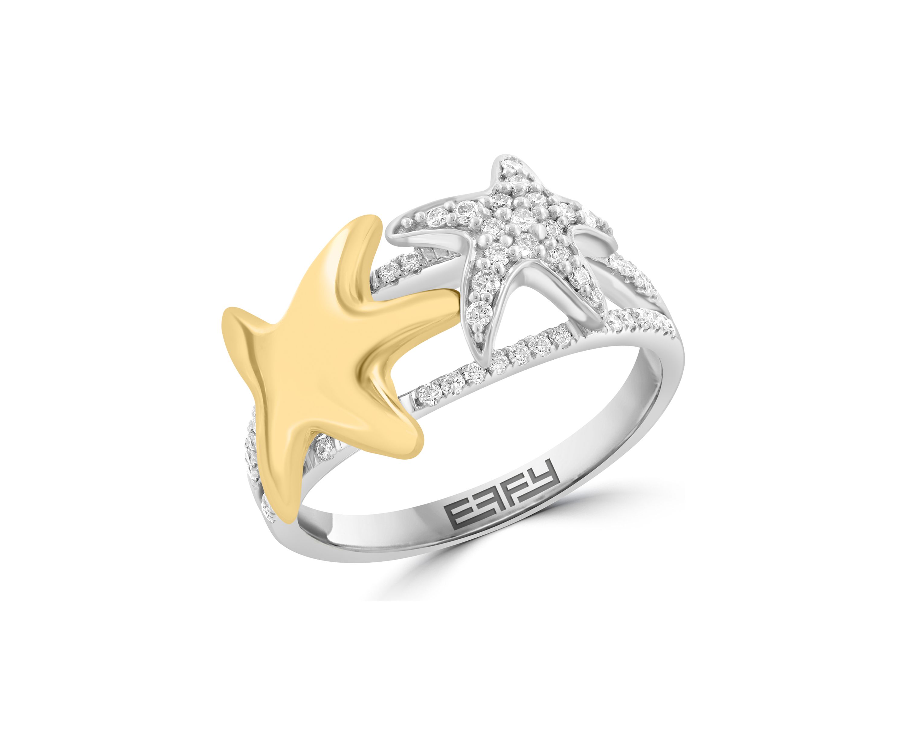 1/5 ct. t.w. Diamond Starfish Ring in Sterling Silver