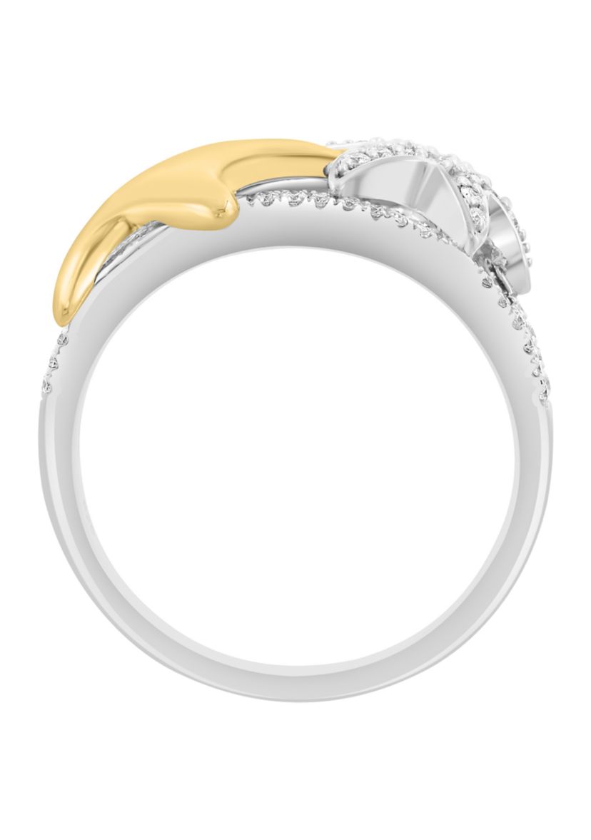 1/5 ct. t.w. Diamond Starfish Ring in Sterling Silver