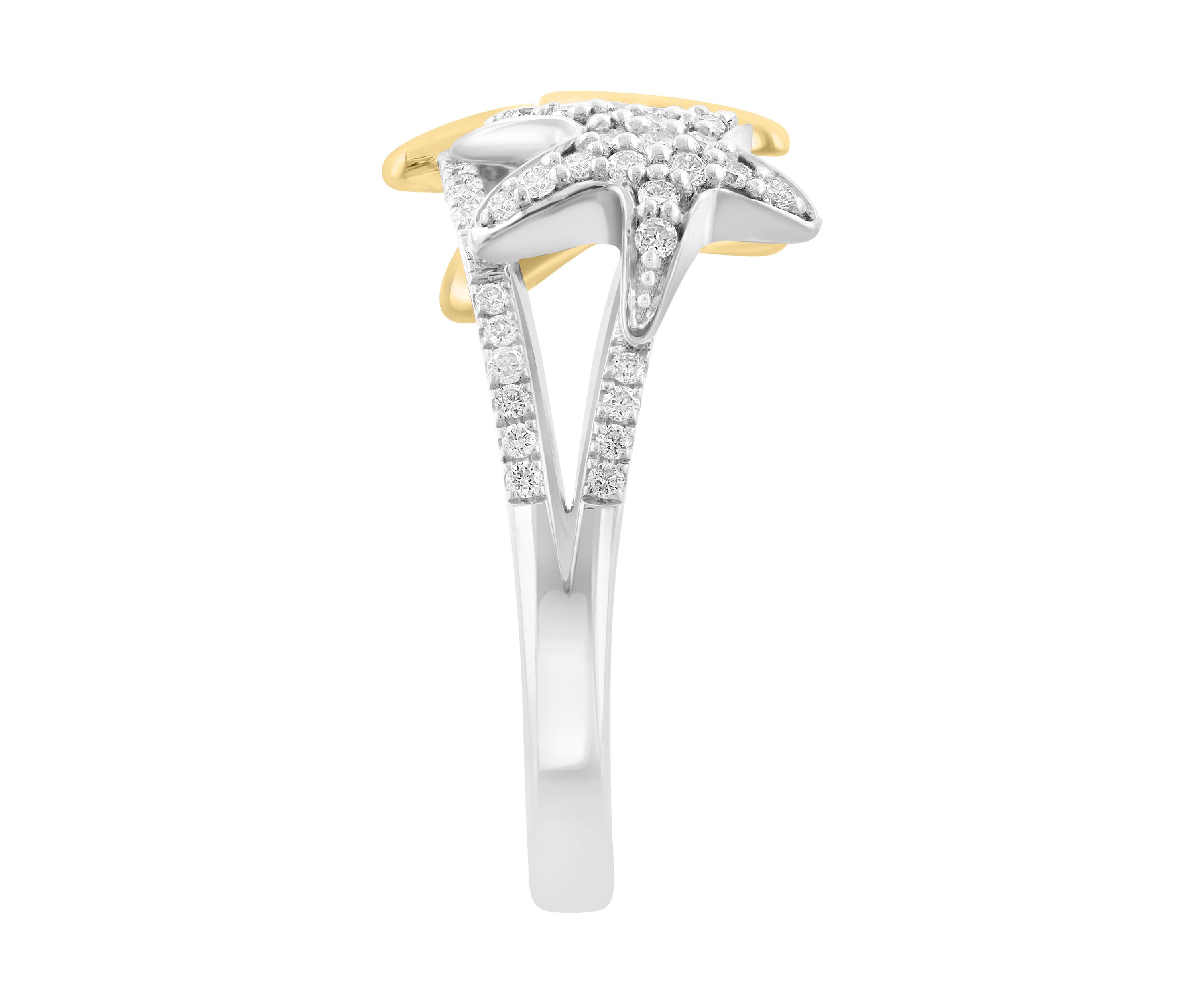 1/5 ct. t.w. Diamond Starfish Ring in Sterling Silver