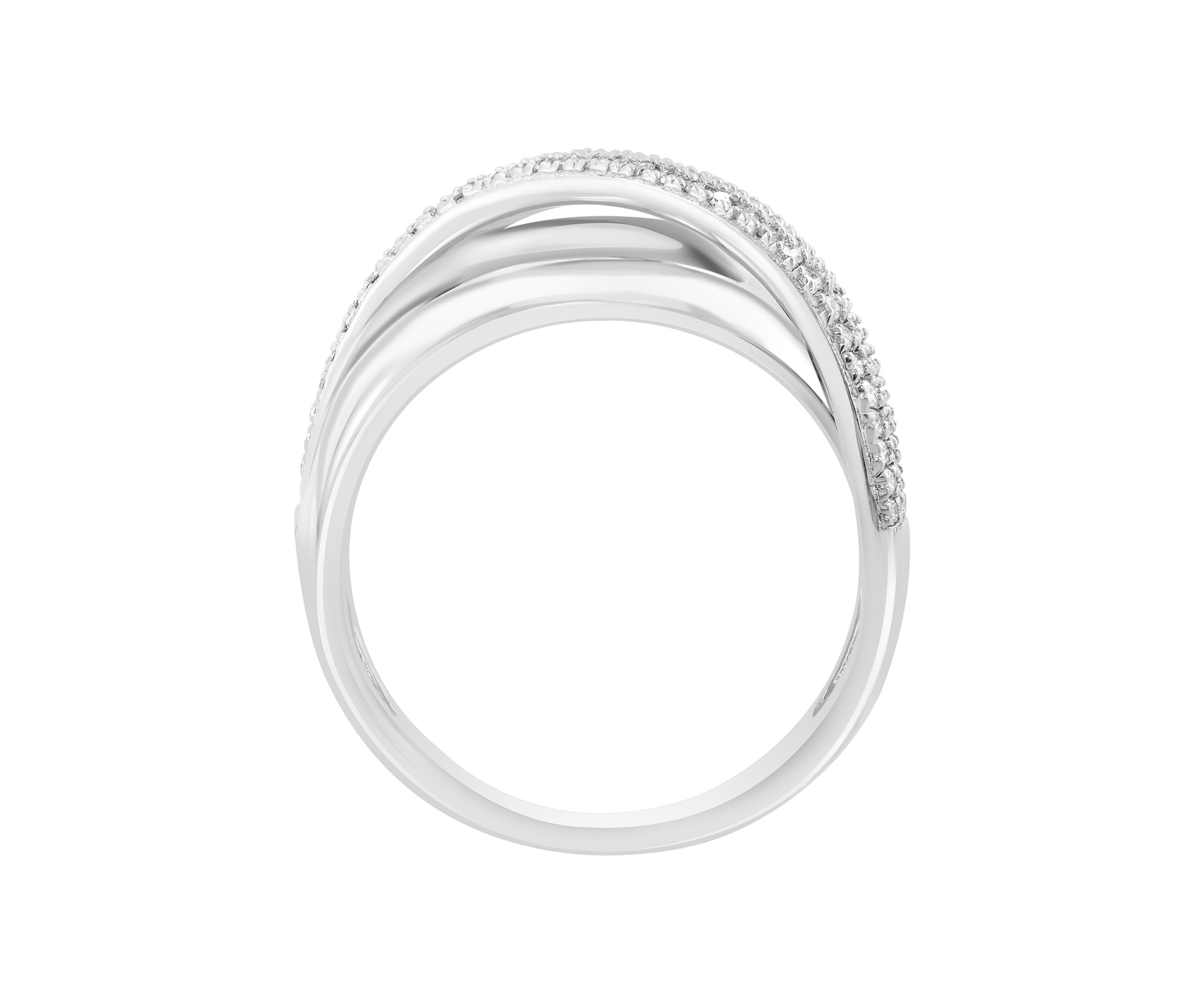 1/4 ct. t.w. Diamond Crossover Ring in Sterling Silver