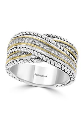 Effy 1/6 Ct. T.w. Diamond Ring In Sterling Silver