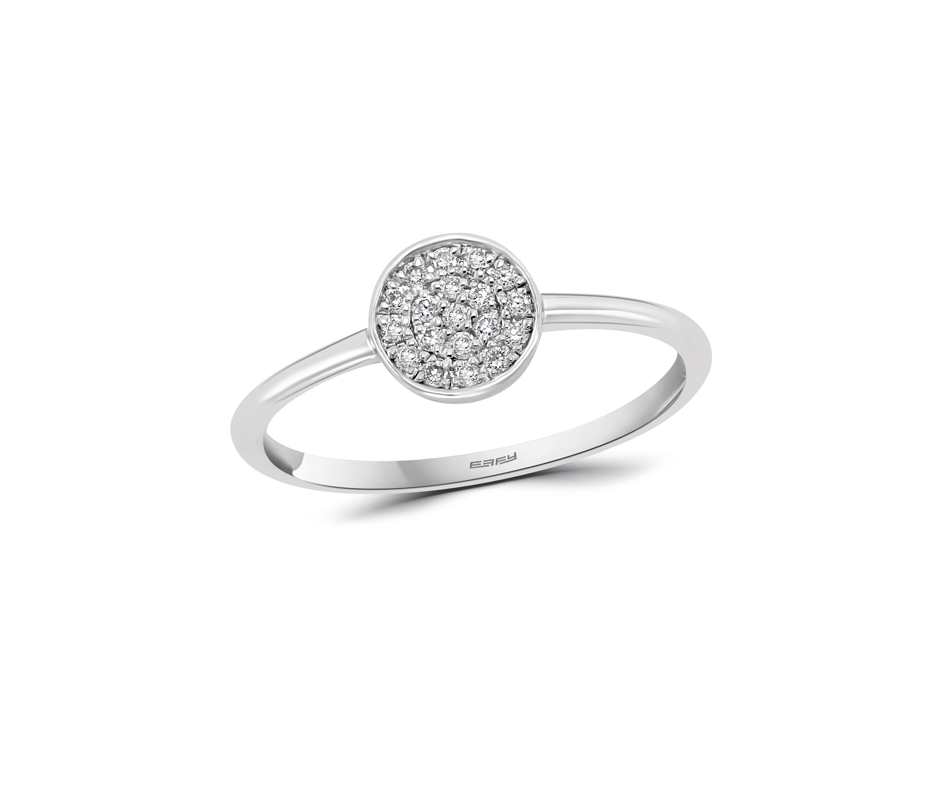 Sterling Silver Pavé Diamond Ring