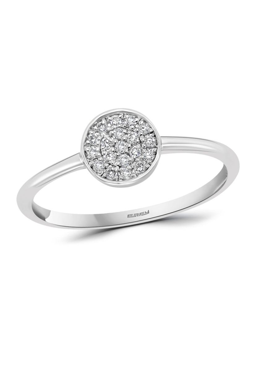 Sterling Silver Pavé Diamond Ring