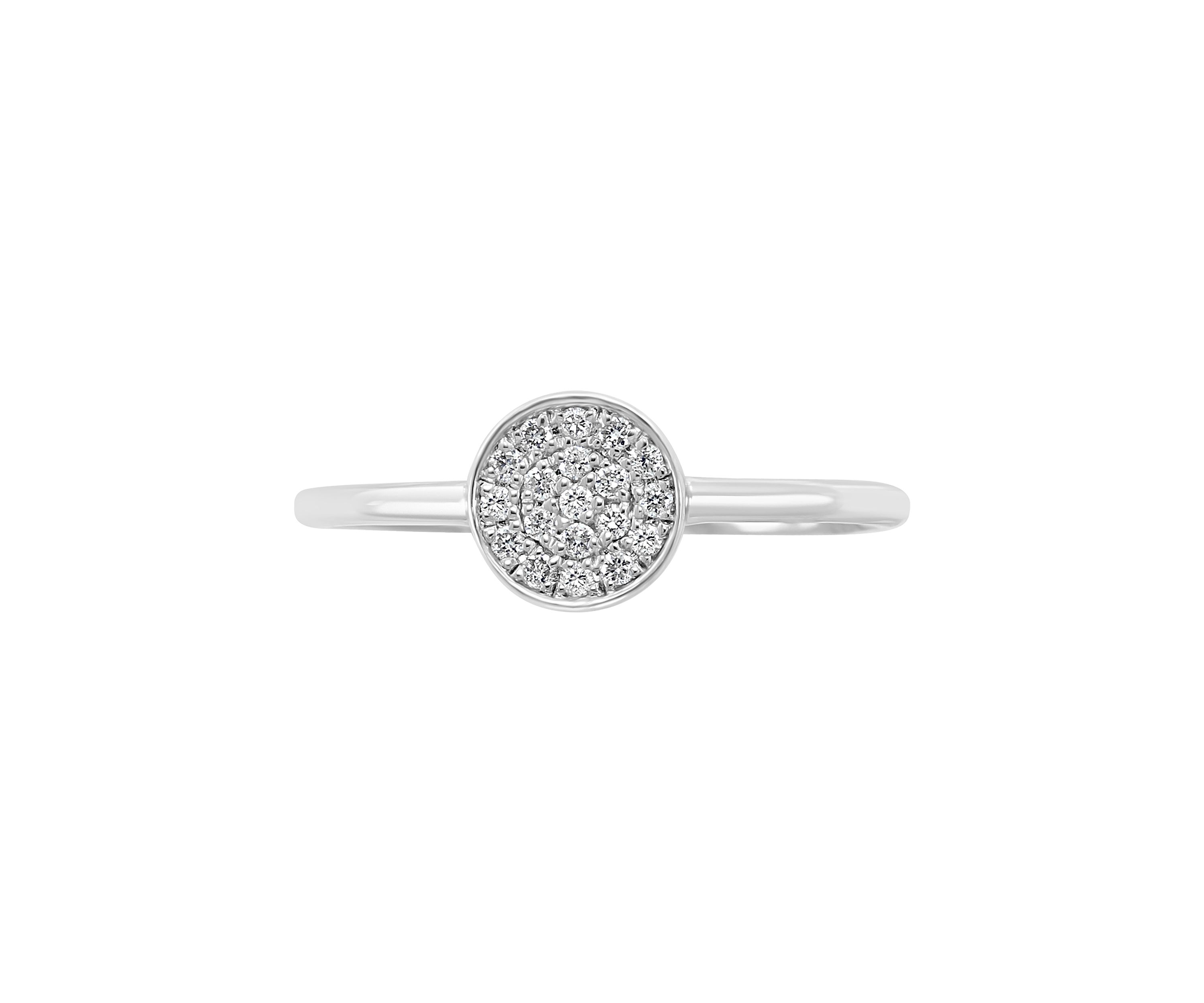Sterling Silver Pavé Diamond Ring