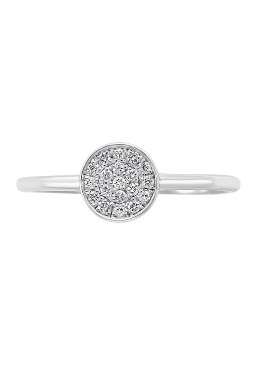 Sterling Silver Pavé Diamond Ring