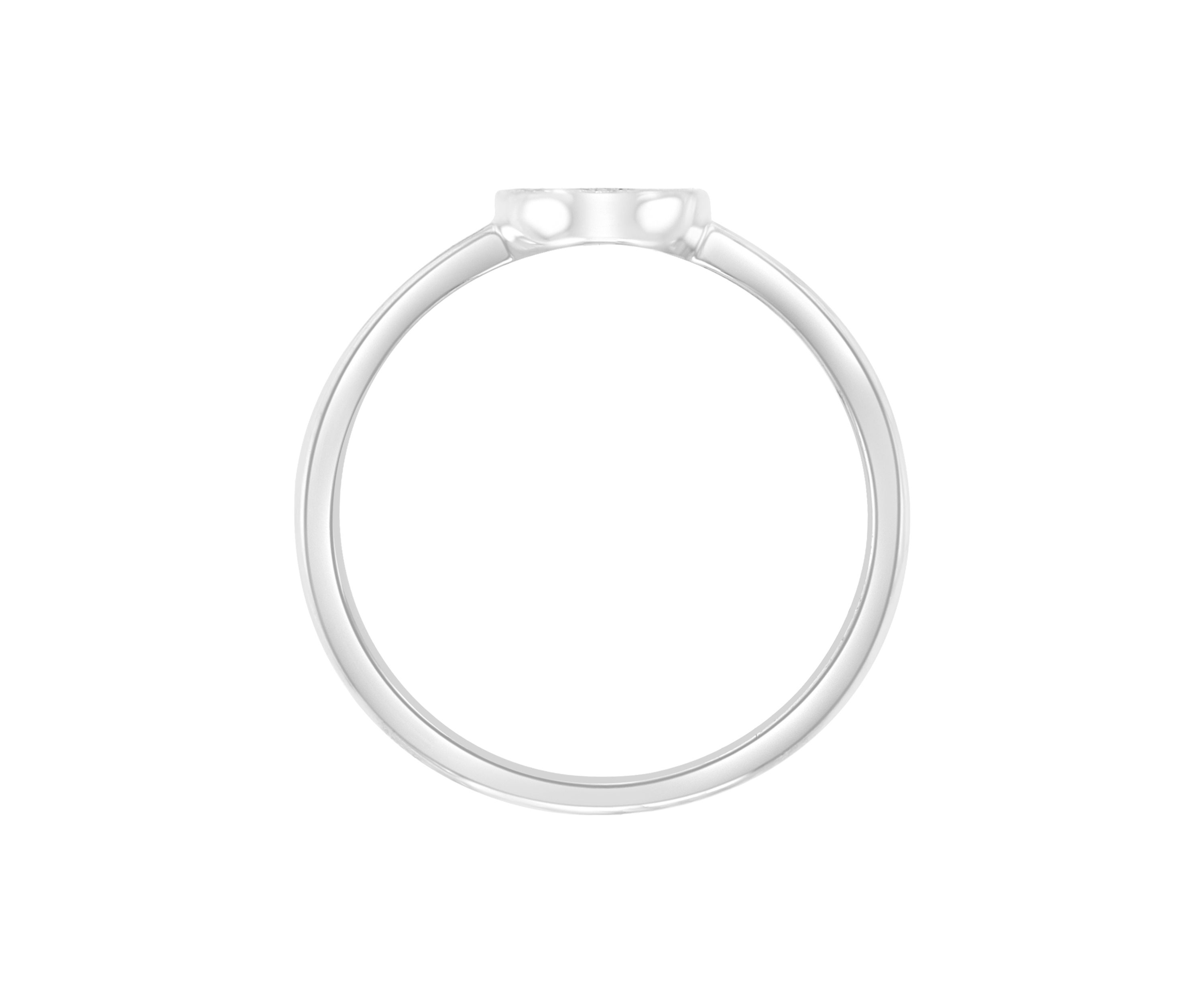 Sterling Silver Pavé Diamond Ring