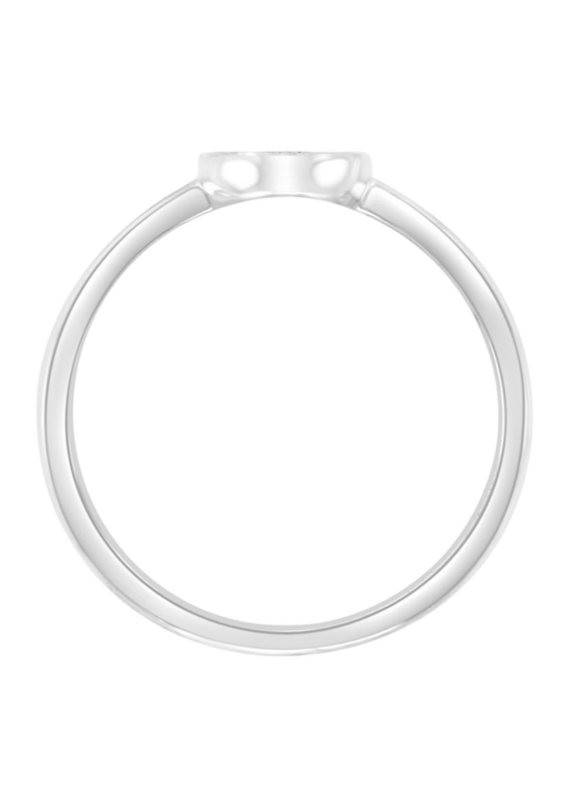 Sterling Silver Pavé Diamond Ring