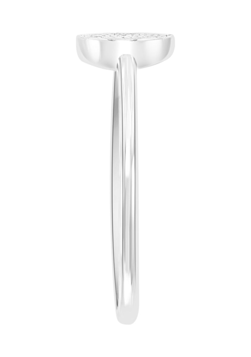 Sterling Silver Pavé Diamond Ring