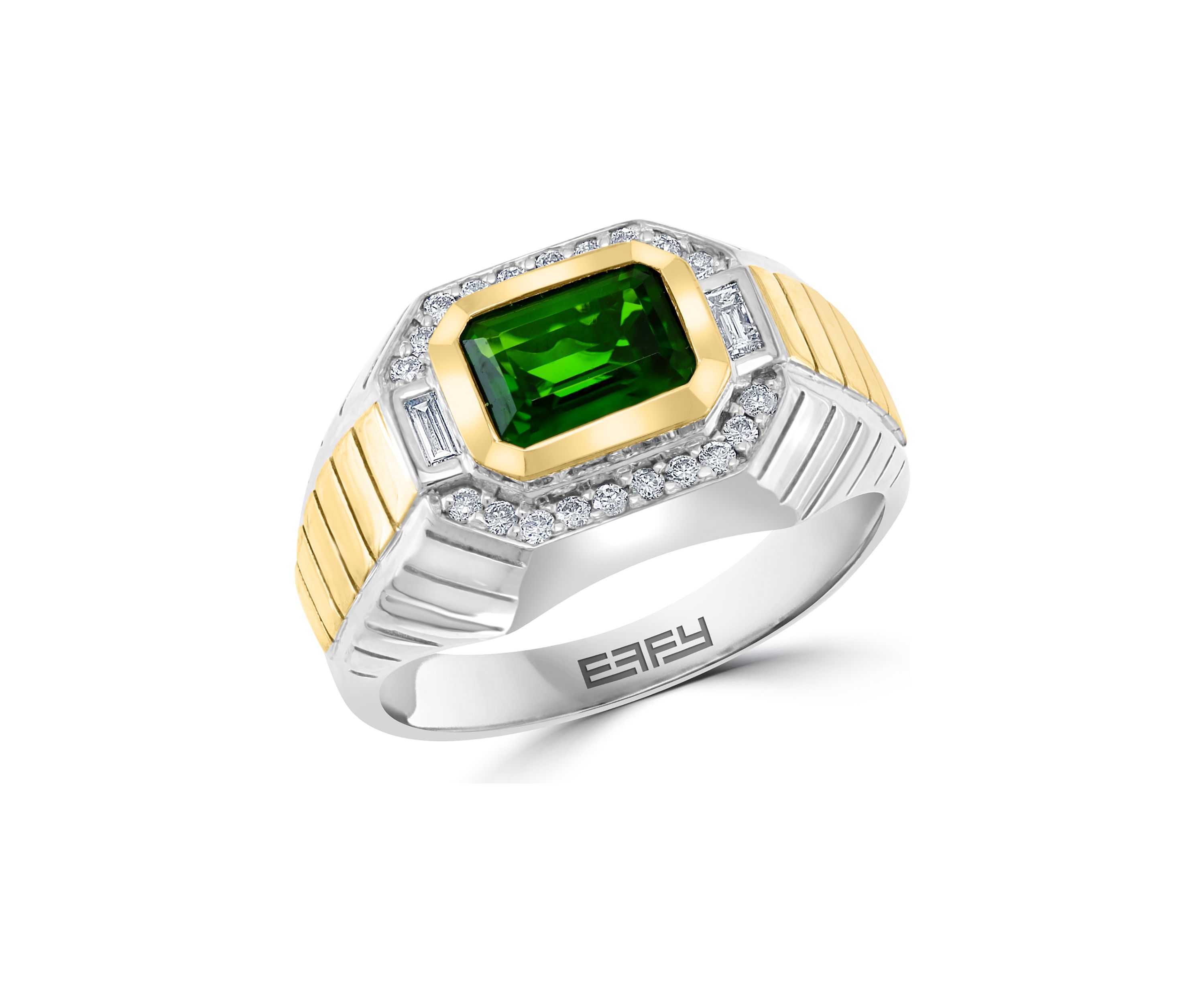  1/4 ct. t.w. Diamond and 1.6 ct. t.w. Chrome Diopside Ring in Sterling Silver