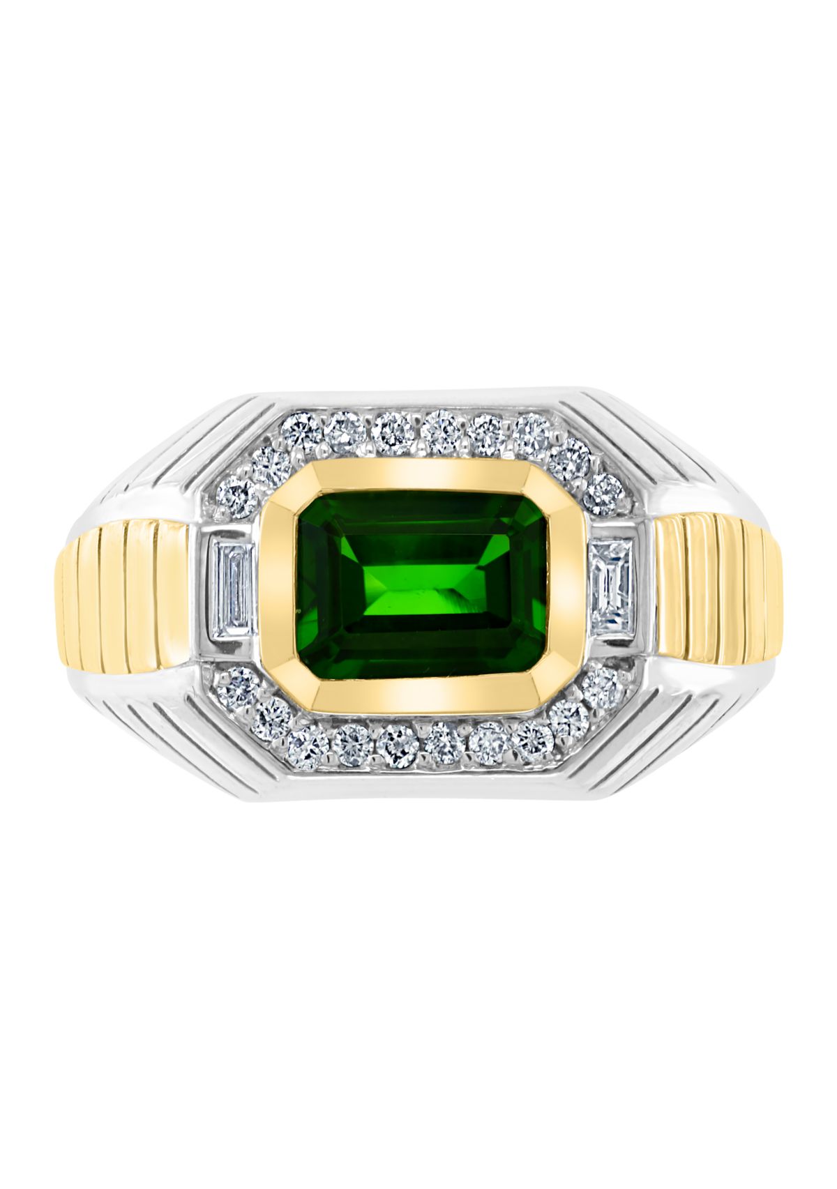  1/4 ct. t.w. Diamond and 1.6 ct. t.w. Chrome Diopside Ring in Sterling Silver