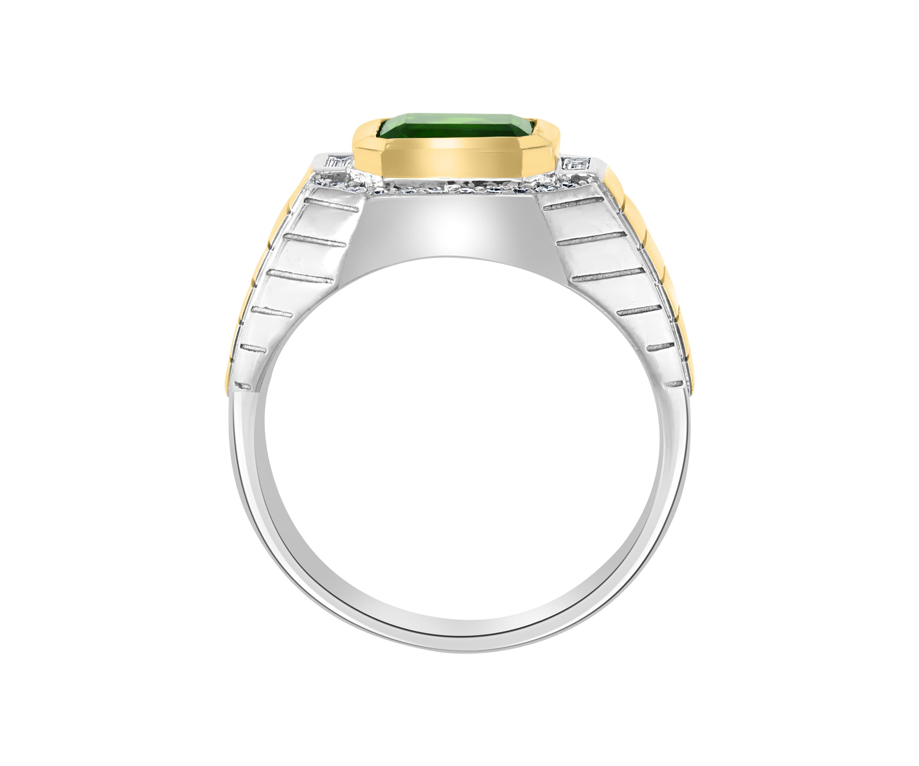  1/4 ct. t.w. Diamond and 1.6 ct. t.w. Chrome Diopside Ring in Sterling Silver