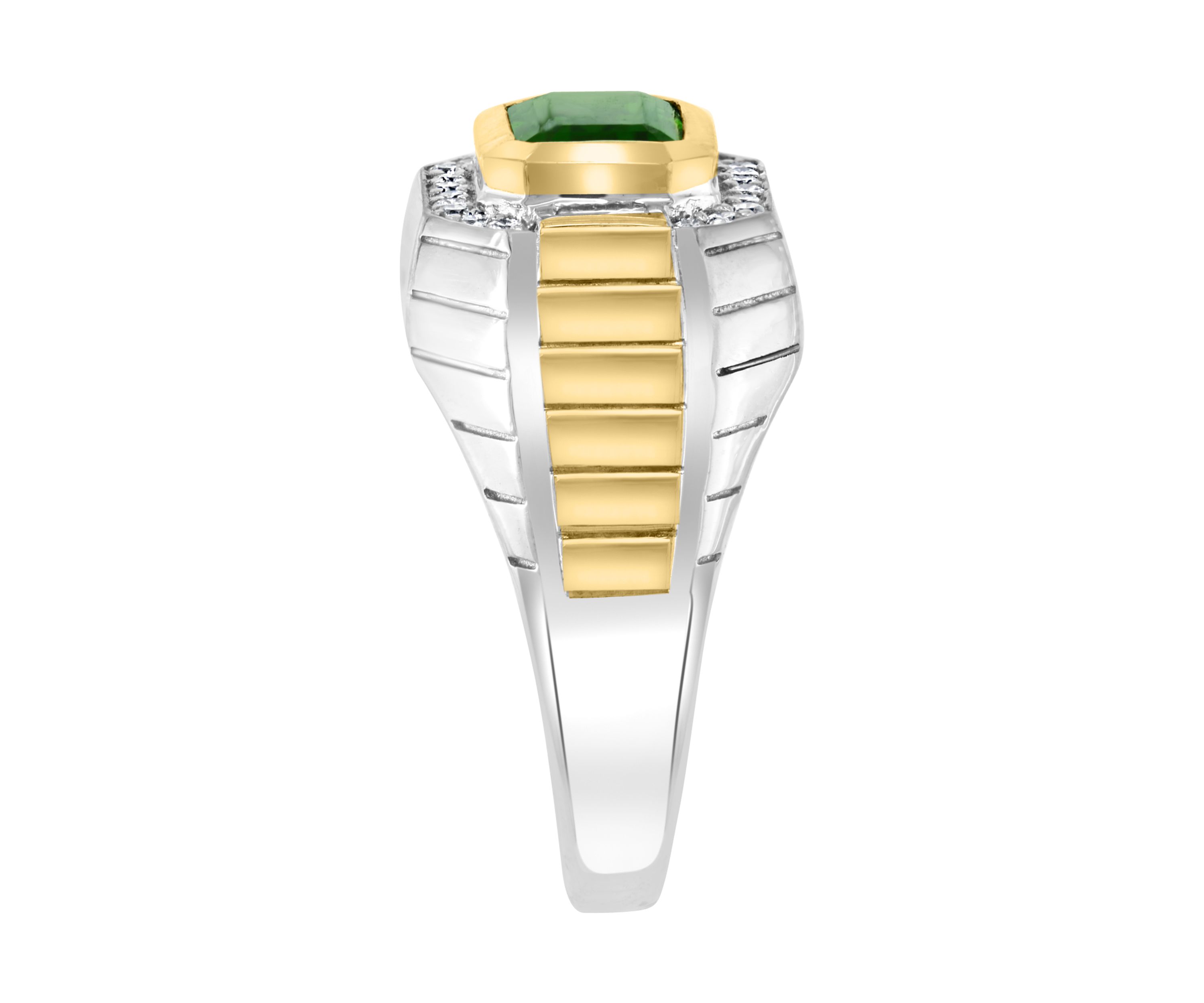  1/4 ct. t.w. Diamond and 1.6 ct. t.w. Chrome Diopside Ring in Sterling Silver