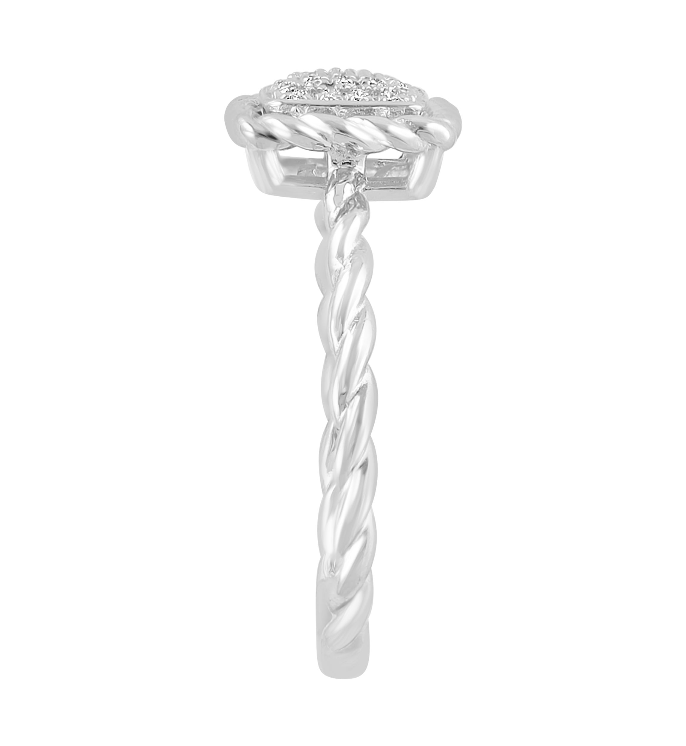 1/10 ct. t.w. Diamond Square Ring in Sterling Silver