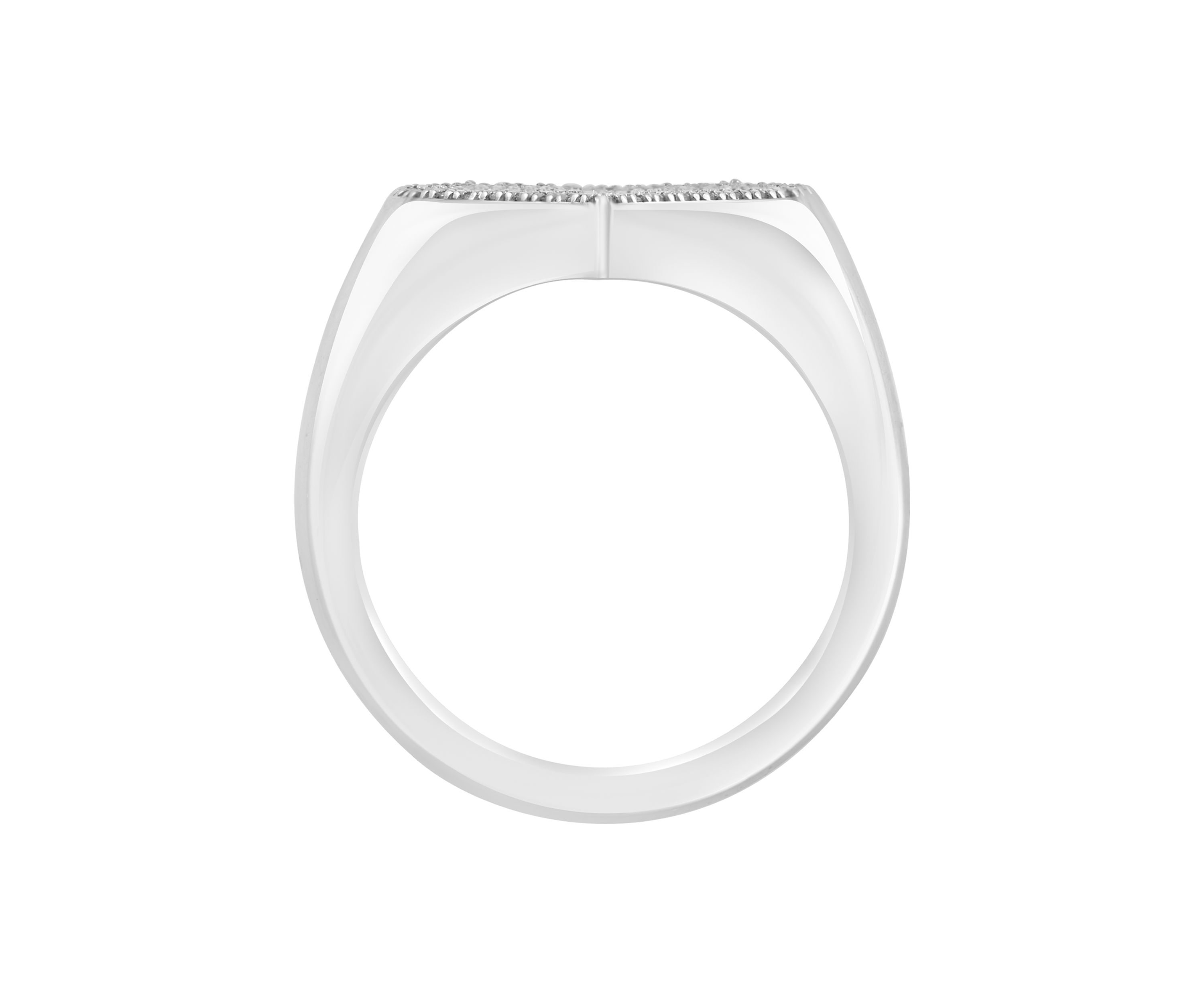 Diamond Heart Ring in Sterling Silver