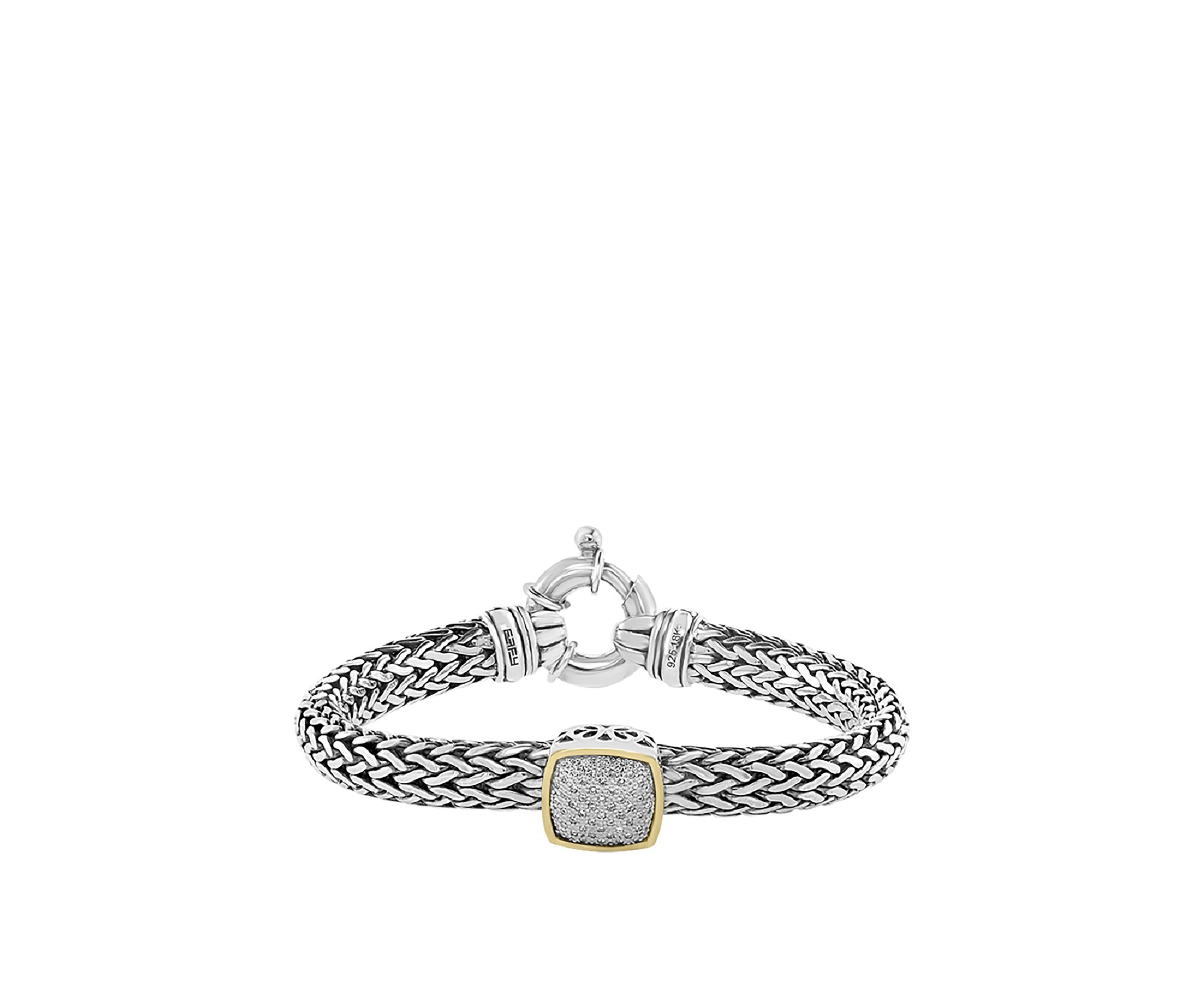 1/5 ct. t.w. Diamond Bracelet in Sterling Silver and 18 Karat Yellow Gold