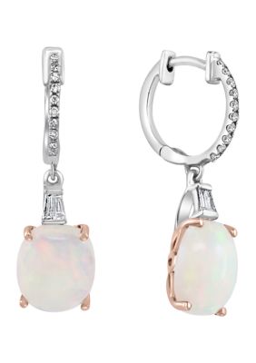 Effy Diamond And Ethiopian Opal Earrings In 14K Two Tone Gold