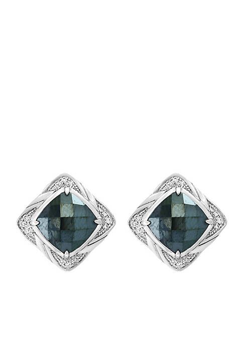 Effy® 925 Sterling Silver Diamond Hematite Earrings