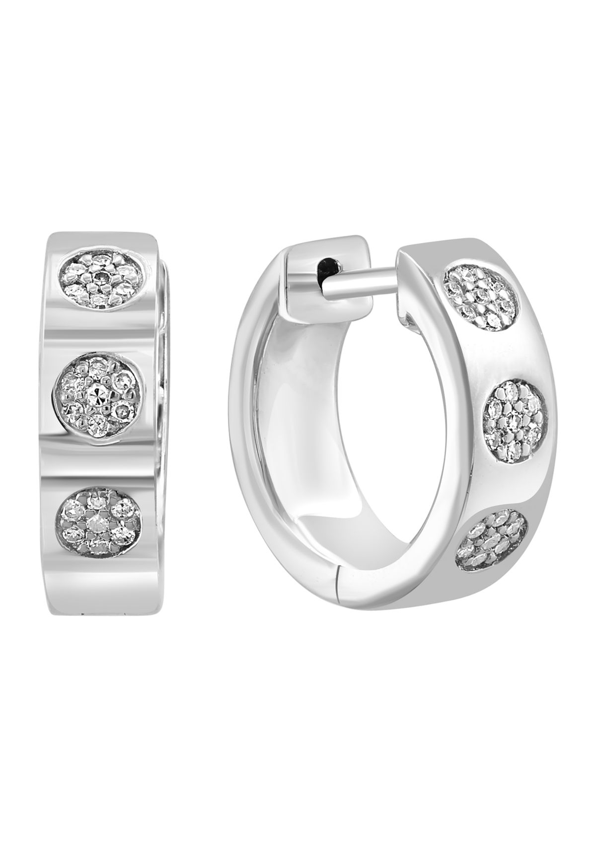 1/8 ct. t.w. Diamond Hoop Earring in Sterling Silver