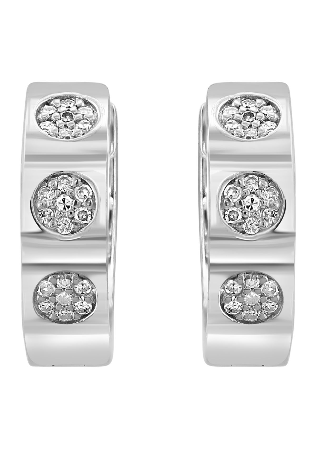 1/8 ct. t.w. Diamond Hoop Earring in Sterling Silver