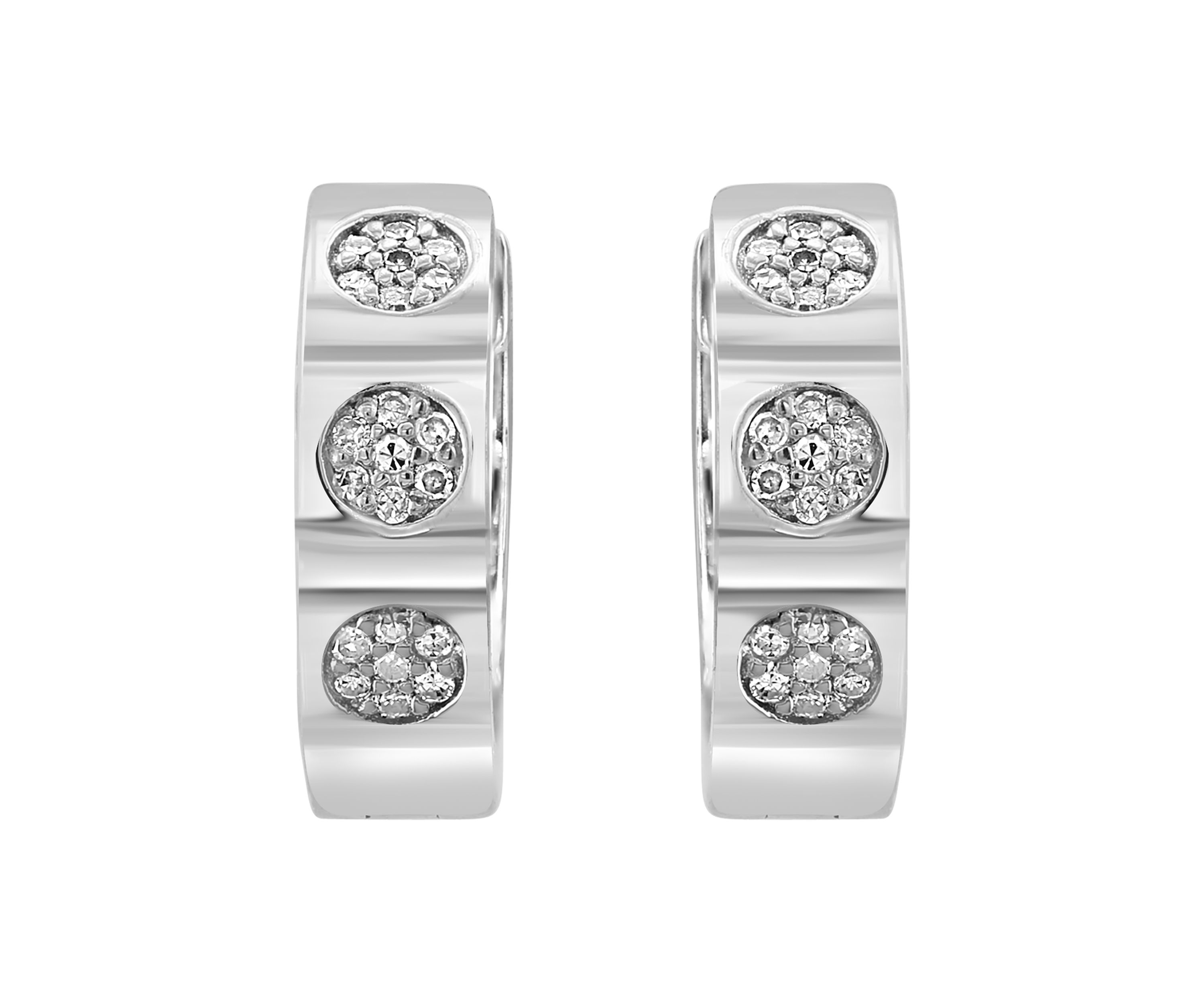 1/8 ct. t.w. Diamond Hoop Earring in Sterling Silver