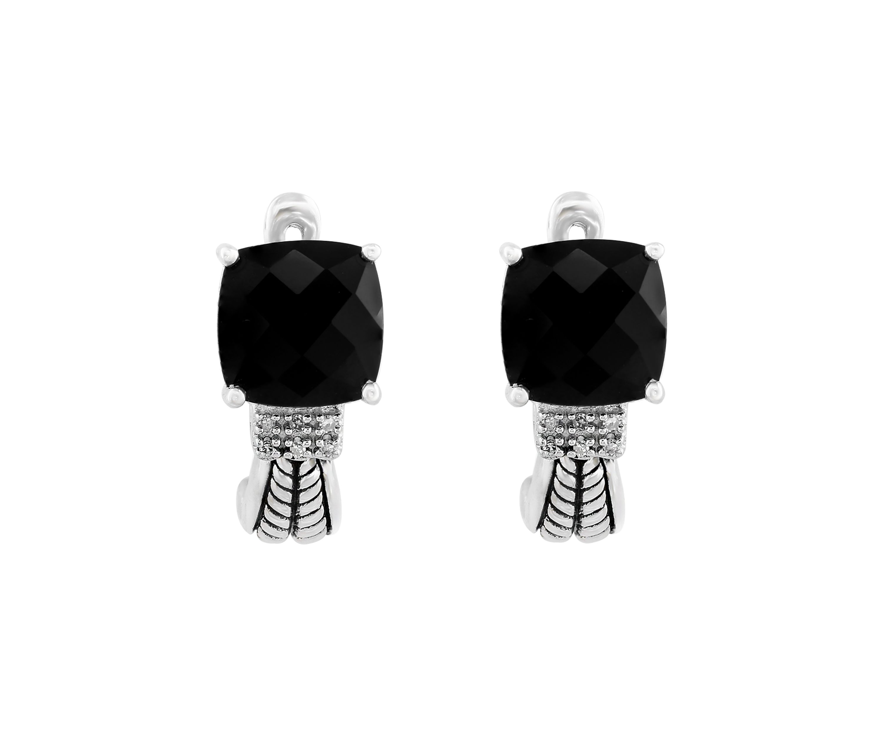 Onyx Earrings in Sterling Silver