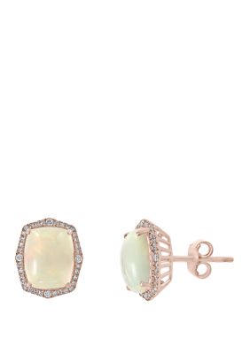Effy 1/4 Ct. T.w. Diamond And 3.5 Ct. T.w. Ethiopian Opal Earrings In 14K Rose Gold -  0617892723742