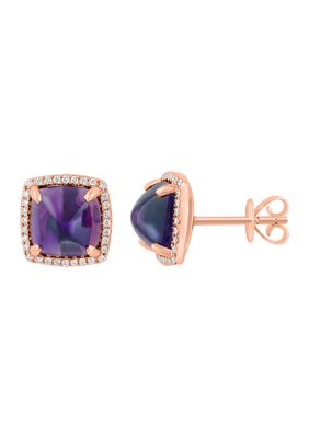 Effy 1/6 ct. t.w. Diamond, 4.75 ct. t.w. Amethyst Earrings in 14K Rose Gold -  0617892862304