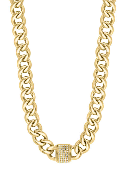 Effy® Mens Gold-Plated Sterling Silver Diamond Necklace