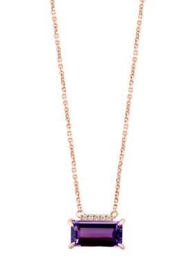 Effy Diamond And Amethyst Necklace In 14K Rose Gold
