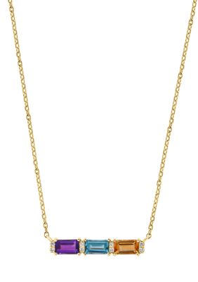 Effy Diamond, Amethyst, Blue Topaz, Citrine Necklace in 14K Yellow Gold