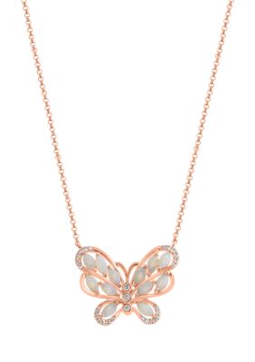 Effy 1/10 ct. t.w. Diamond, 1/2 ct. t.w. Opal Necklace in 14K Rose Gold -  5400451HNY0Y528DO