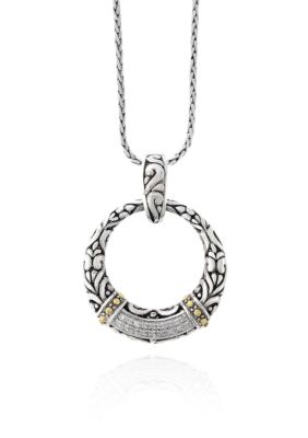 Effy 0.09 Ct. T.w. Diamond Open Pendant In Sterling Silver With 18K Yellow Gold
