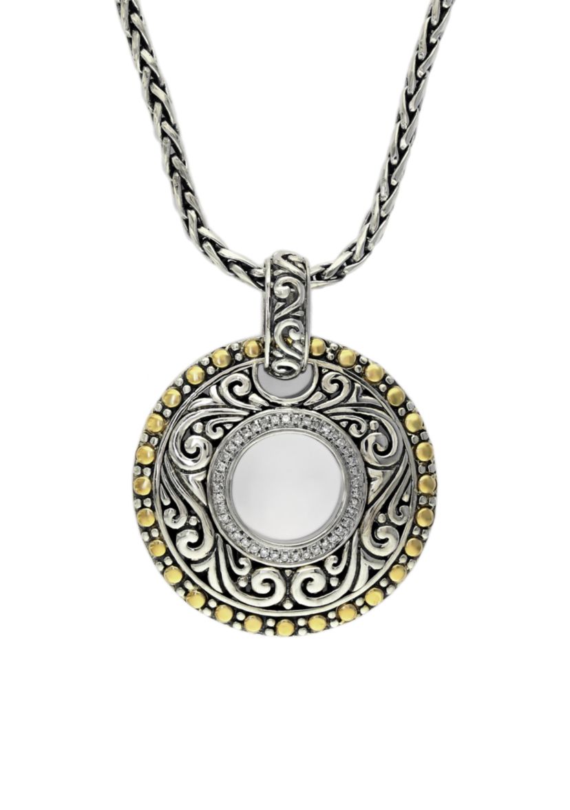 1/5 ct. t.w. Diamond Pendant Necklace in Sterling Silver and 18k Yellow Gold