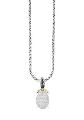 Effy Sterling Silver 18K Yellow Gold Diamond Pendant Necklace