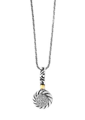 Effy Diamond Pendant Necklace In Sterling Silver And 18K Yellow Gold