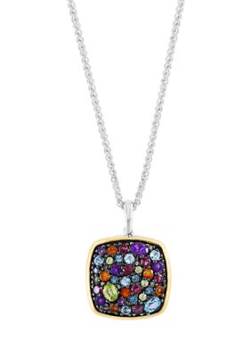 Effy Diamond, Amethyst, Blue Topaz, London Blue Topaz, Citrine, Rhodolite, And Peridot Pendant Necklace In Sterling Silver And 14K Yellow Gold