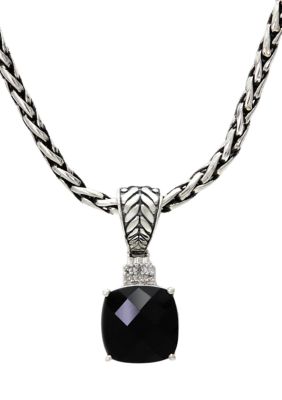 Effy Onyx Pendant Necklace In Sterling Silver