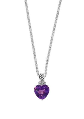 Effy 0.4 ct. t.w Diamond and 3.2 ct. t.w. Amethyst Pendant Necklace in 925 Sterling Silver -  5400451HPSJN908DA