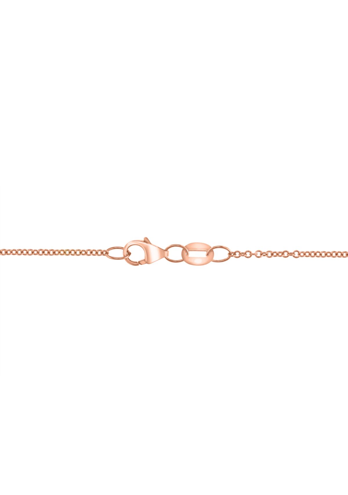 Diamond and Pink Tourmaline Flower Pendant Necklace in 14K Rose Gold