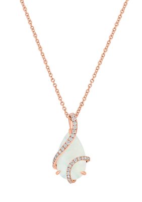 Effy 1/6 ct t.w. Diamond, 2.7 ct. t.w. Opal Pendant Necklace in 14K Rose Gold -  5400451HPVCX774DO