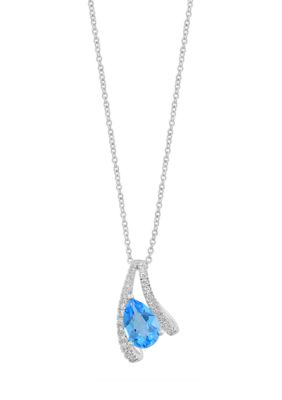 Effy Diamond and Topaz Pendant Necklace in 14K White Gold