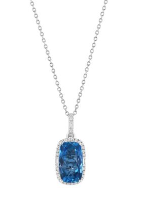 Effy London Blue Diamond Necklace in 14K White Gold