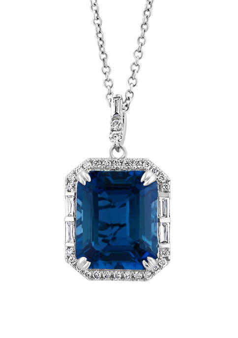 Effy® 14K White Gold Diamond and London Blue